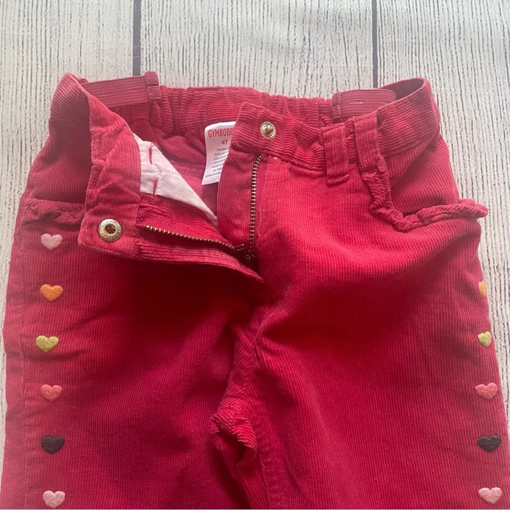 Gymboree Pink Heart Corduroy Pants Size 4T